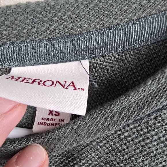 Merona Gray 3/4 Sleeve Textured Tunic Top XS 100% Cotton - Picture 6 of 9